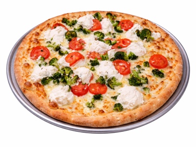 Broccoli Tomato Ricotta Pizza