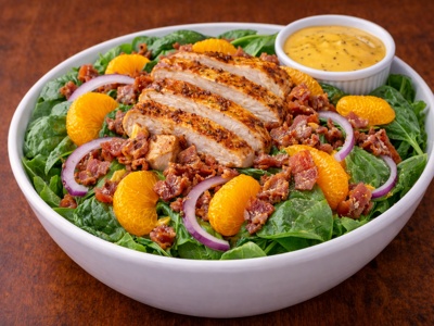 Honey mustard spinach salad